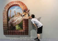 展覽館手繪3D立體畫長頸鹿