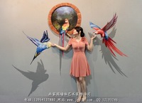 展覽館手繪3D立體畫鸚鵡